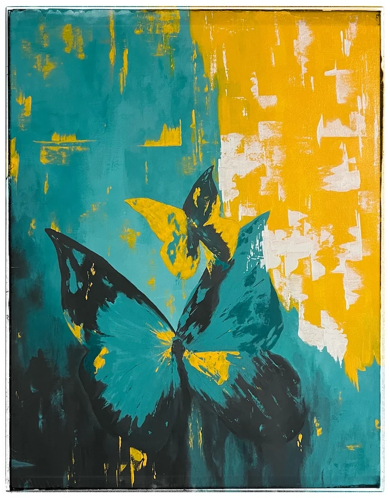 Abstract Butterflies — acrylic on canvas by Deepak Tidke, 2024