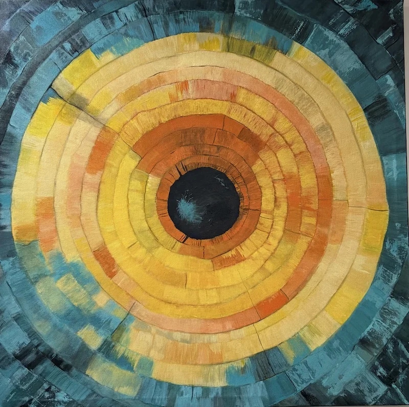 Abstract Tree Rings Painting — acrylic on canvas by Deepak Tidke, 2025