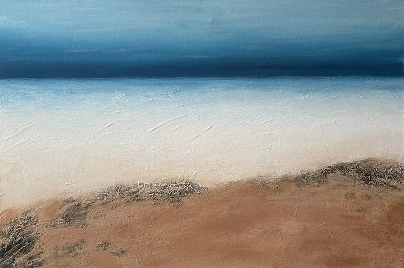 Blue Horizon - Abstract Painting — acrylic on canvas by Deepak Tidke, 2026