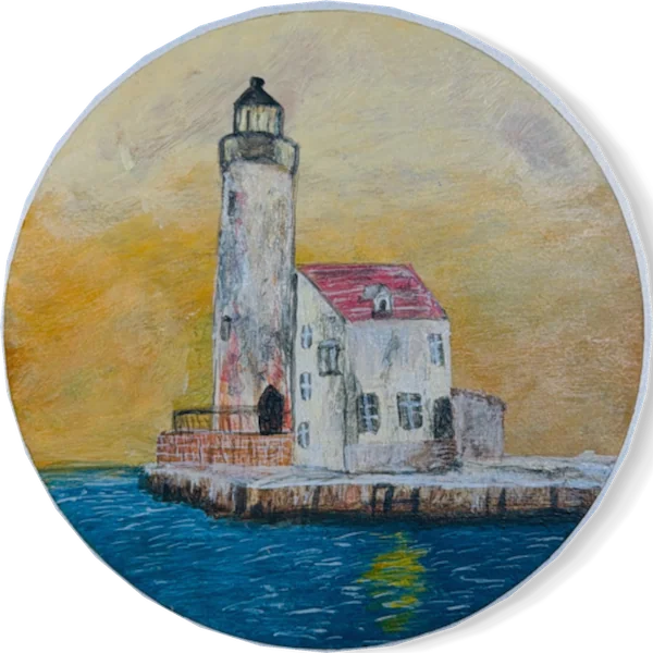 Lone Lighthouse — acrylic on canvas by Deepak Tidke, 2026