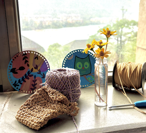 Handmade small art by Pooja Srivastava — material texture exploration