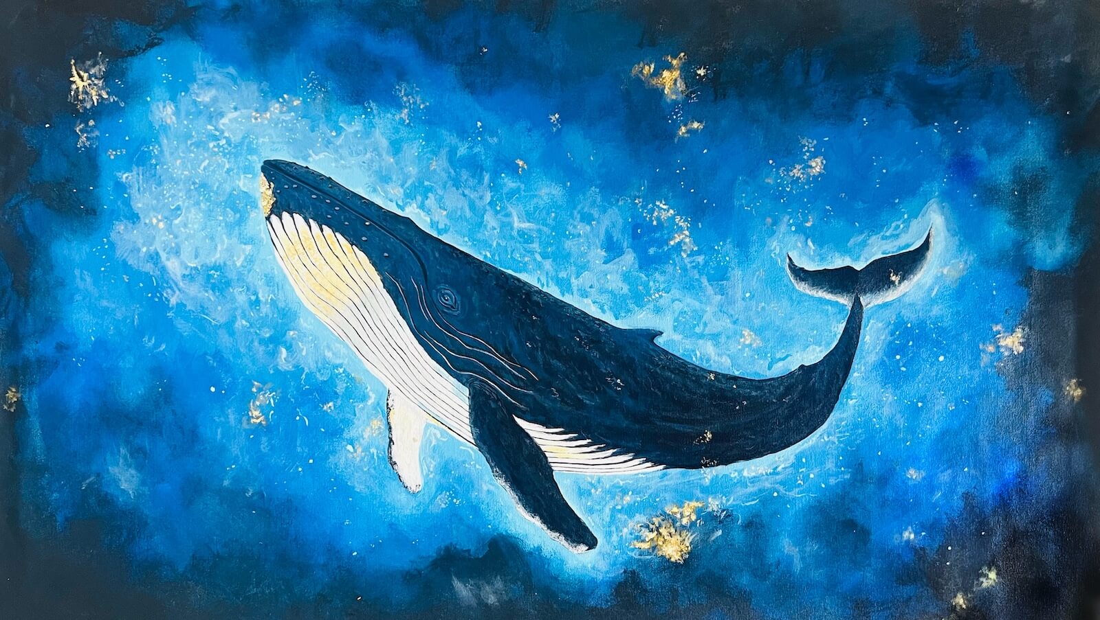 Majestic Whale — acrylic on canvas by Deepak Tidke, 2025