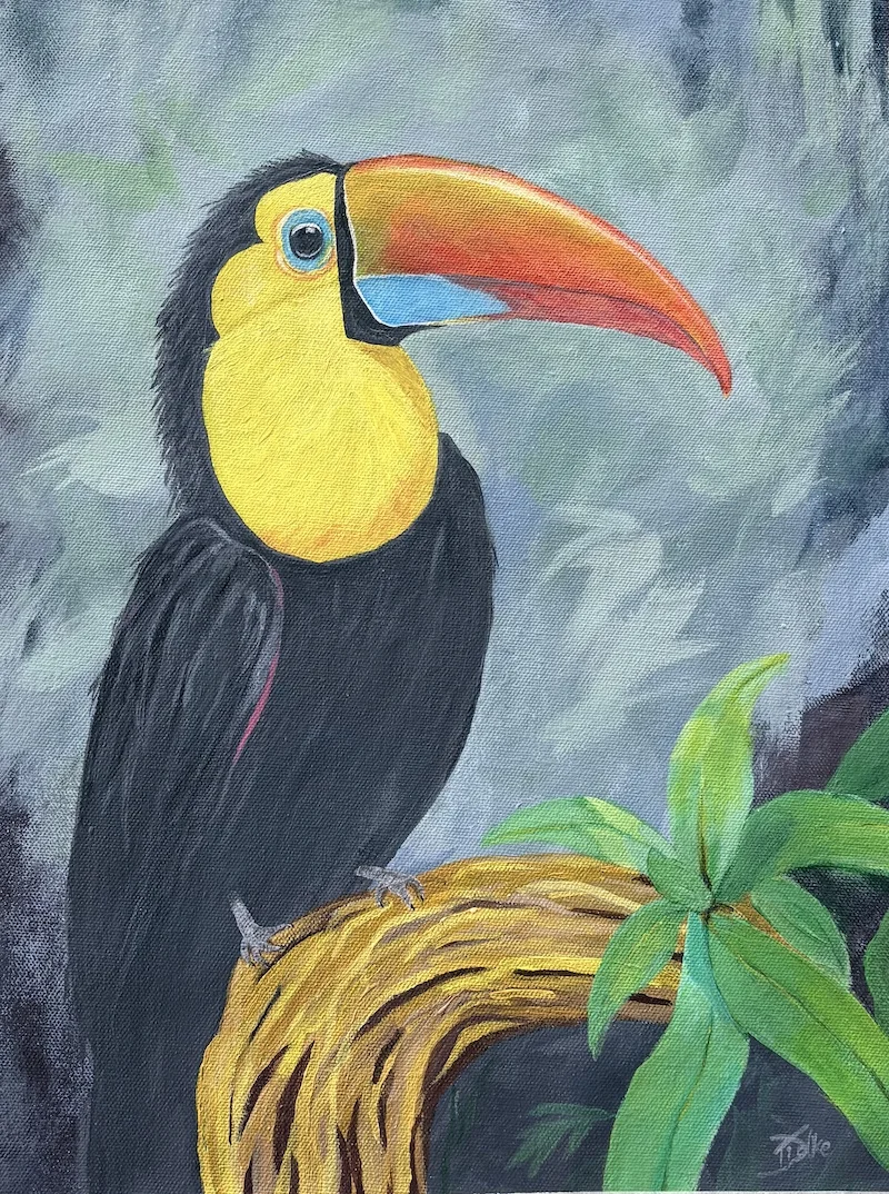 Toucan Painting — acrylic on canvas by Deepak Tidke, 2026